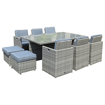 Royalcraft Windsor 10 Seater Cube Set, Grey